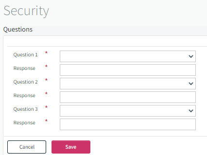 Allow Questions Add your Security questions